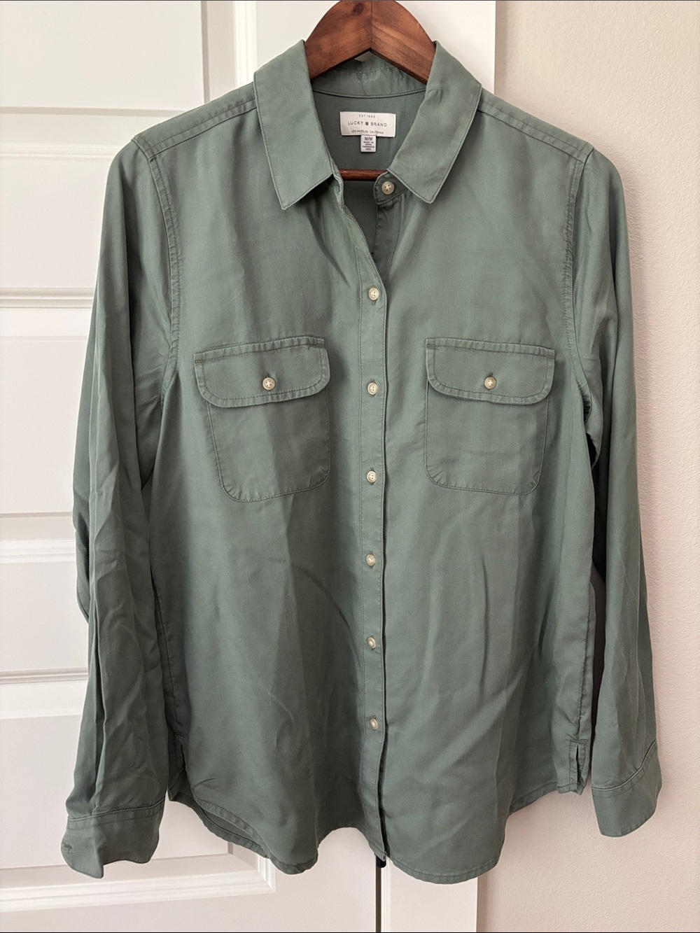 Lucky Brand Sage Green Button-Up Utility Shirt
